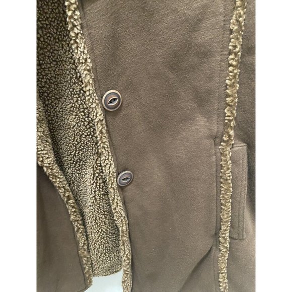 Eddie Bauer Sherpa Faux‎ Shearling Reversible Trench - Picture 2 of 5